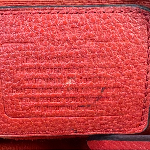 Coach Kelsey Red Pebbled Leather Shoulder Bag Satchel Purse Crossbody - Picture 16 of 16